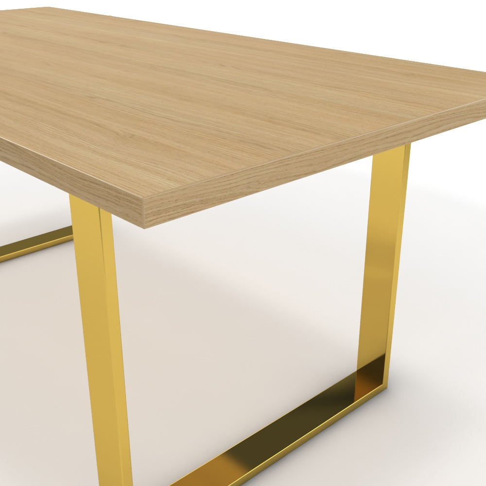 Étkezőasztal - Antara arany lábbal - Vicenza tölgy, méret: 180x90