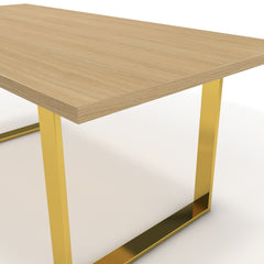 Étkezőasztal - Antara arany lábbal - Vicenza tölgy, méret: 180x90