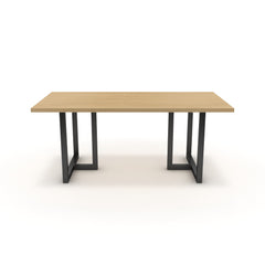 Étkezőasztal - Asara fekete lábbal - Vicenza tölgy, méret: 180x90