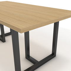 Étkezőasztal - Asara fekete lábbal - Vicenza tölgy, méret: 180x90