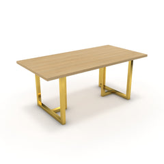 Étkezőasztal - Asara arany lábbal - Vicenza tölgy, méret: 180x90
