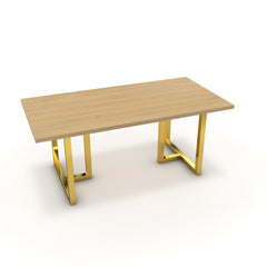 Étkezőasztal - Asara arany lábbal - Vicenza tölgy, méret: 180x90