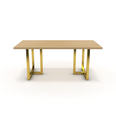 Étkezőasztal - Asara arany lábbal - Vicenza tölgy, méret: 180x90