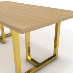 Étkezőasztal - Asara arany lábbal - Vicenza tölgy, méret: 180x90