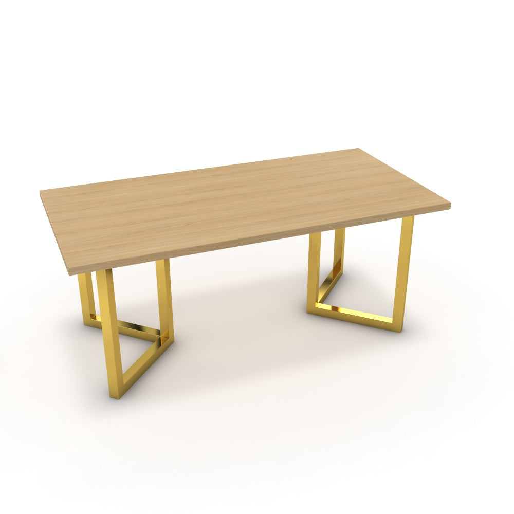 Étkezőasztal - Indra arany lábbal - Vicenza tölgy, méret: 180x90