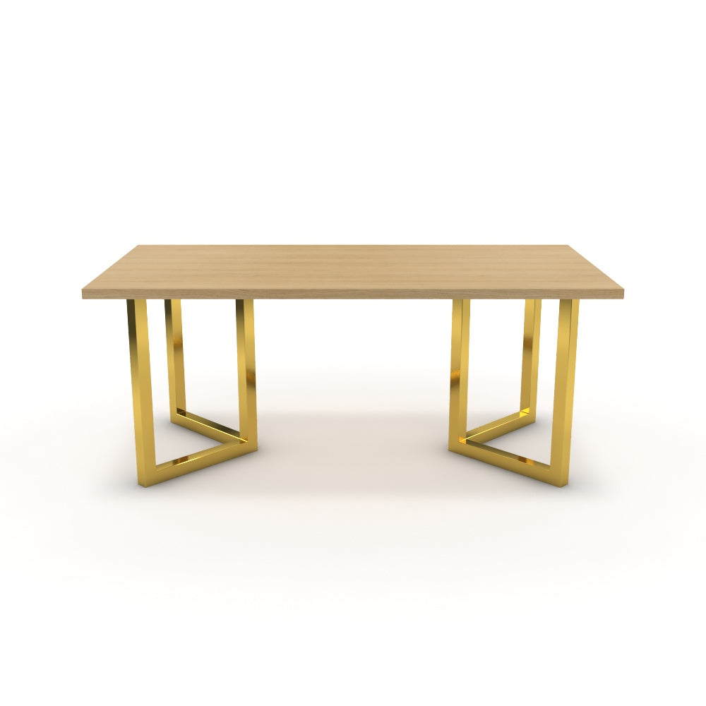 Étkezőasztal - Indra arany lábbal - Vicenza tölgy, méret: 180x90