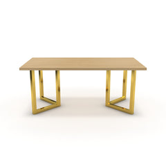 Étkezőasztal - Indra arany lábbal - Vicenza tölgy, méret: 180x90