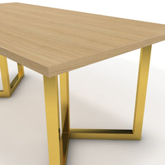 Étkezőasztal - Indra arany lábbal - Vicenza tölgy, méret: 180x90