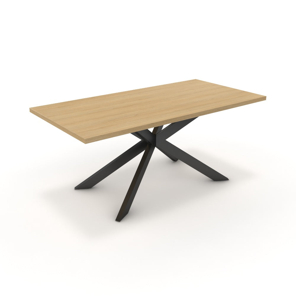 Étkezőasztal - Jama fekete lábbal - Vicenza tölgy, méret: 180x90
