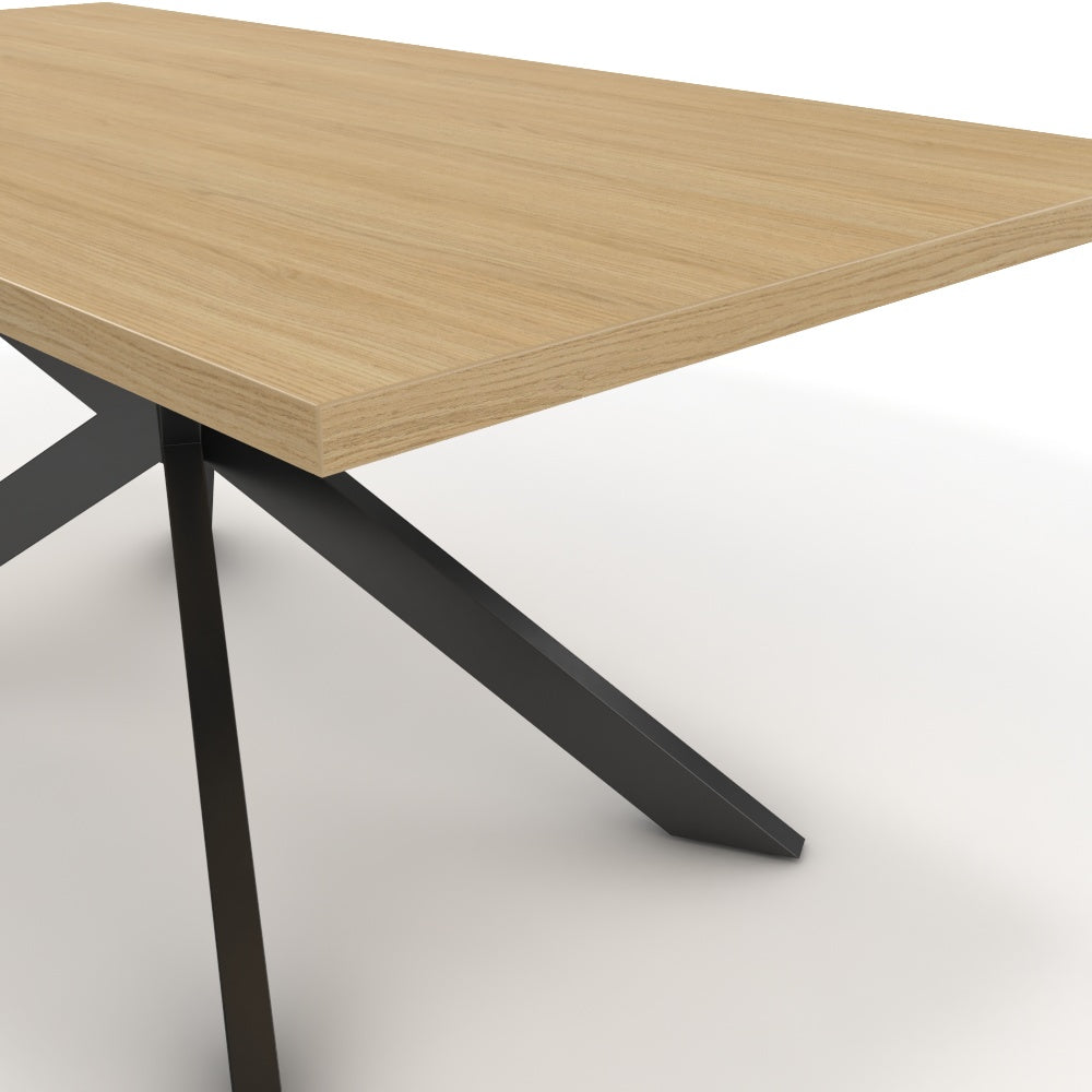 Étkezőasztal - Jama fekete lábbal - Vicenza tölgy, méret: 180x90