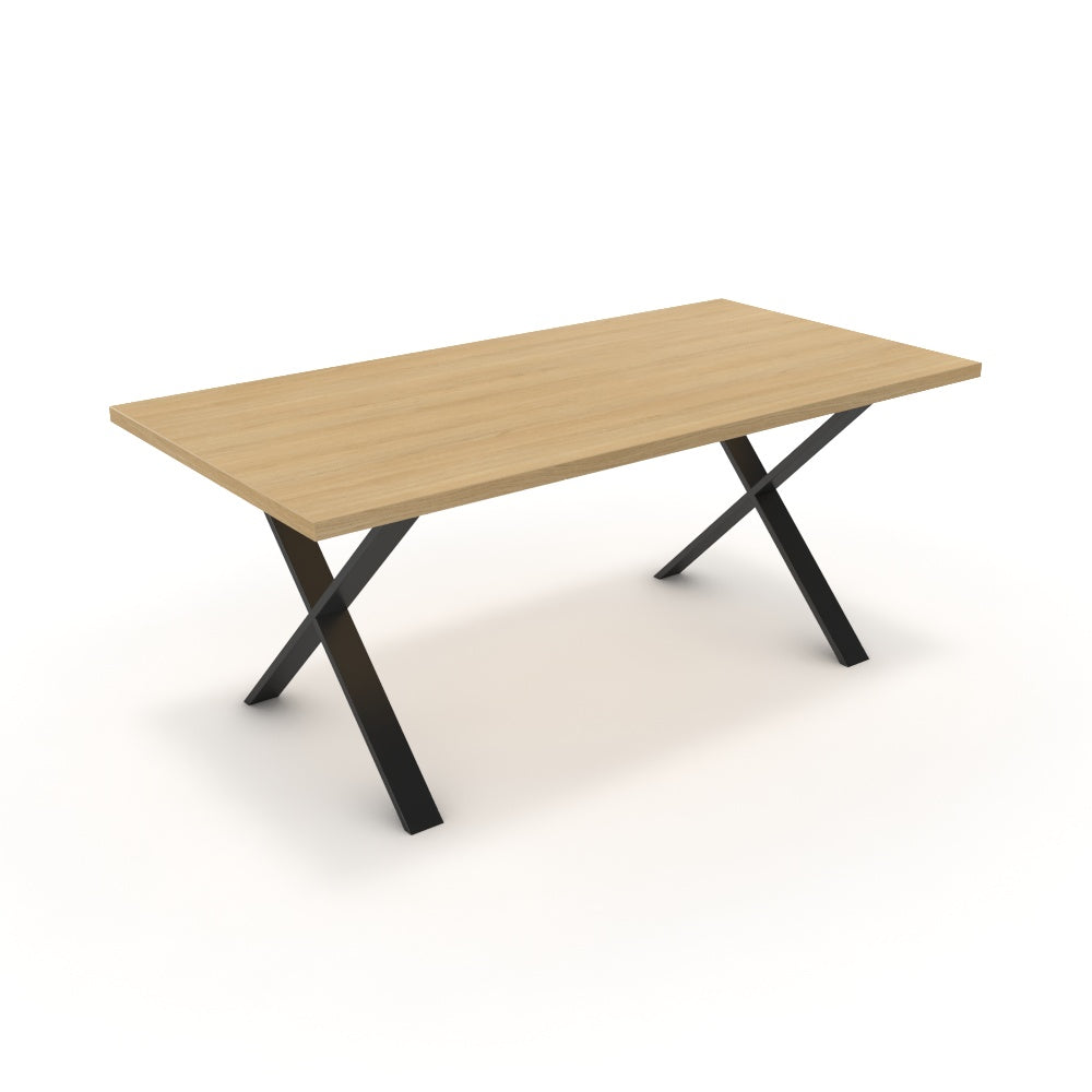 Étkezőasztal - Préma fekete lábbal - Vicenza tölgy, méret: 180x90