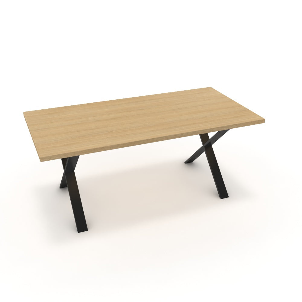 Étkezőasztal - Préma fekete lábbal - Vicenza tölgy, méret: 180x90