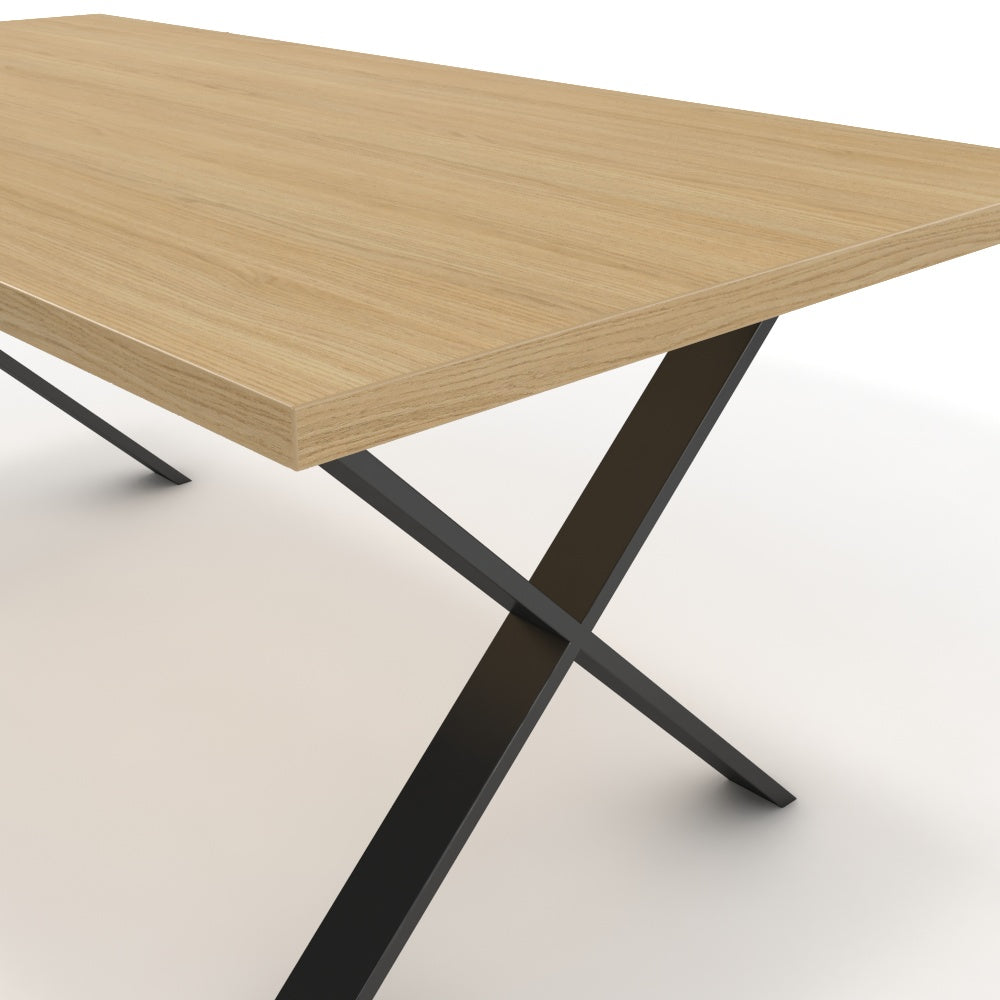 Étkezőasztal - Préma fekete lábbal - Vicenza tölgy, méret: 180x90