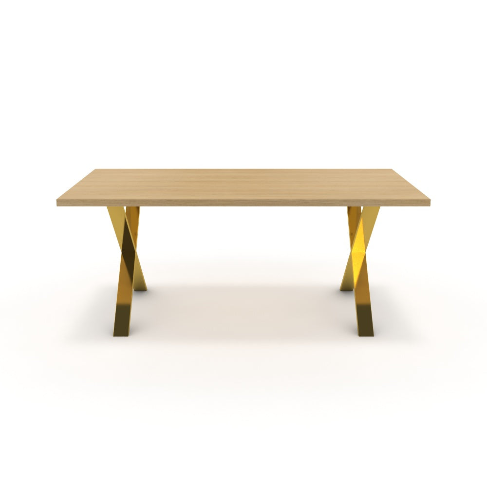 Étkezőasztal - Préma arany lábbal - Vicenza tölgy, méret: 180x90