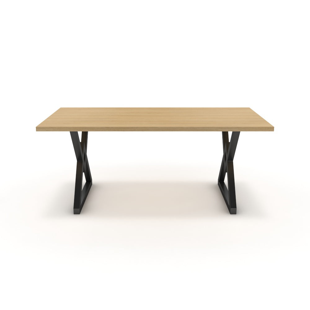 Étkezőasztal - Uttama fekete lábbal - Vicenza tölgy, méret: 180x90