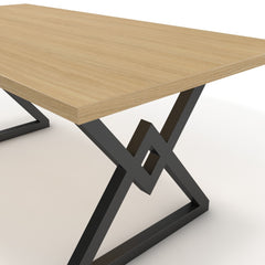 Étkezőasztal - Uttama fekete lábbal - Vicenza tölgy, méret: 180x90