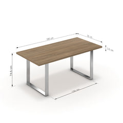 Étkezőasztal - Antara króm lábbal - Világos rauna szil, méret: 180x90