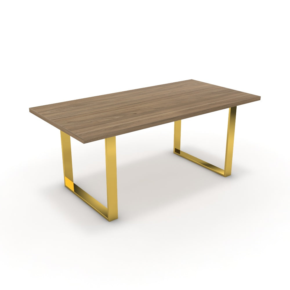 Étkezőasztal - Antara arany lábbal - Világos rauna szil, méret: 180x90