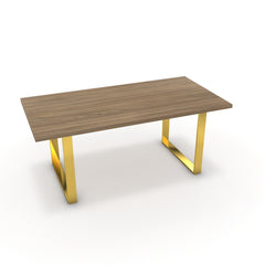 Étkezőasztal - Antara arany lábbal - Világos rauna szil, méret: 180x90