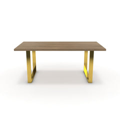 Étkezőasztal - Antara arany lábbal - Világos rauna szil, méret: 180x90