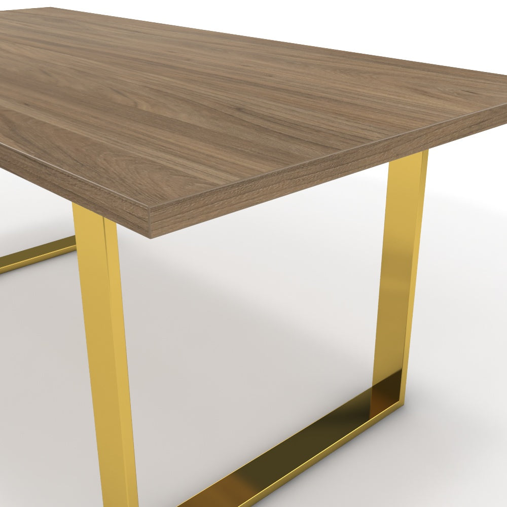 Étkezőasztal - Antara arany lábbal - Világos rauna szil, méret: 180x90