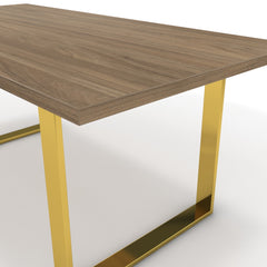 Étkezőasztal - Antara arany lábbal - Világos rauna szil, méret: 180x90