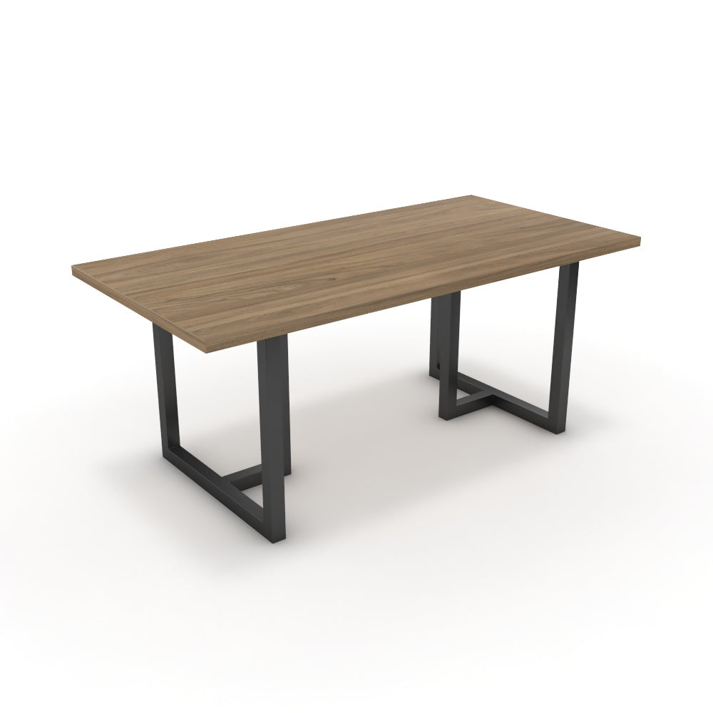 Étkezőasztal - Asara fekete lábbal - Világos rauna szil, méret: 180x90