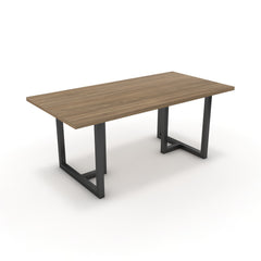 Étkezőasztal - Asara fekete lábbal - Világos rauna szil, méret: 180x90