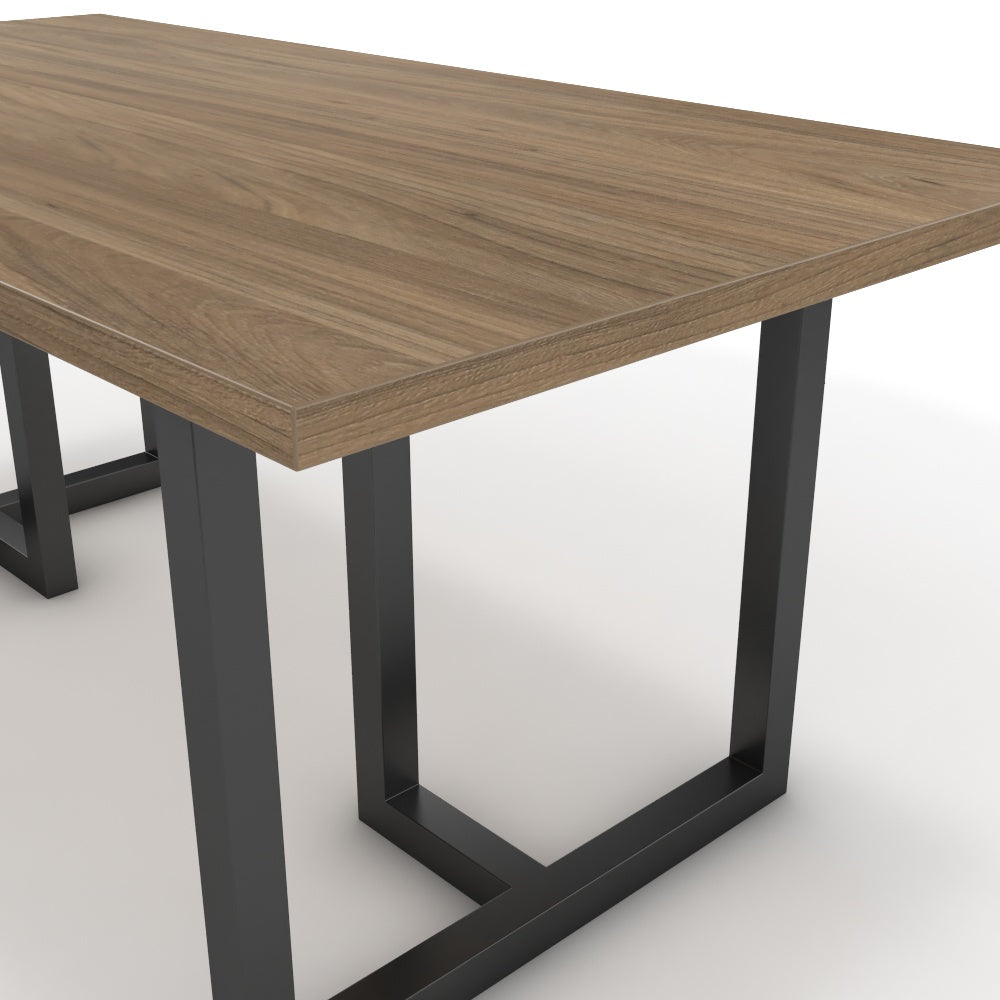 Étkezőasztal - Asara fekete lábbal - Világos rauna szil, méret: 180x90