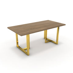 Étkezőasztal - Asara arany lábbal - Világos rauna szil, méret: 180x90