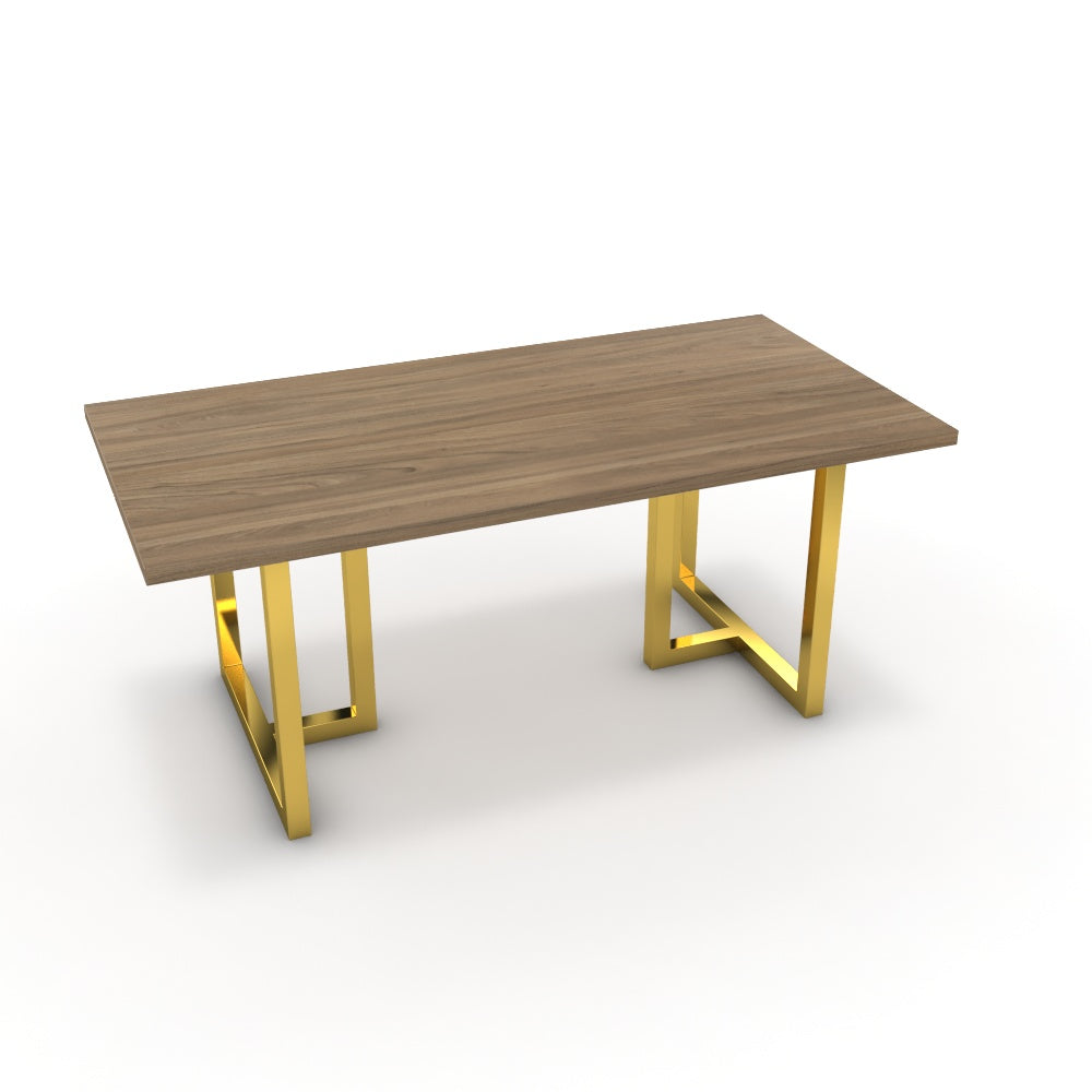 Étkezőasztal - Asara arany lábbal - Világos rauna szil, méret: 180x90