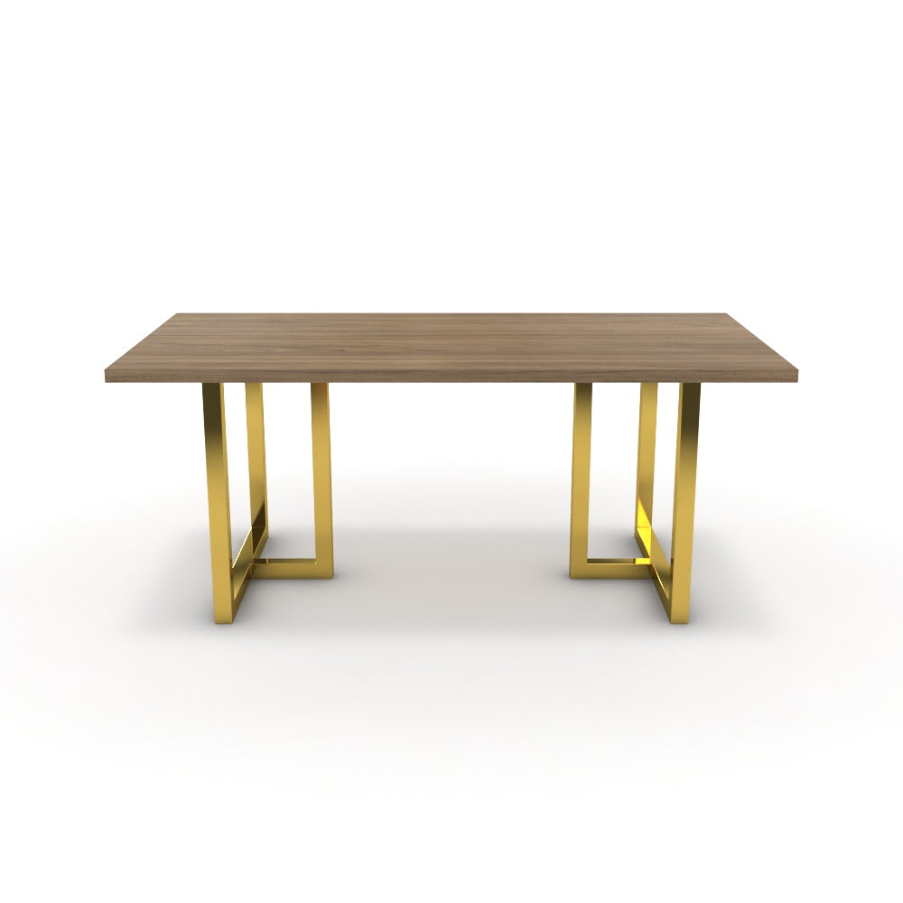 Étkezőasztal - Asara arany lábbal - Világos rauna szil, méret: 180x90