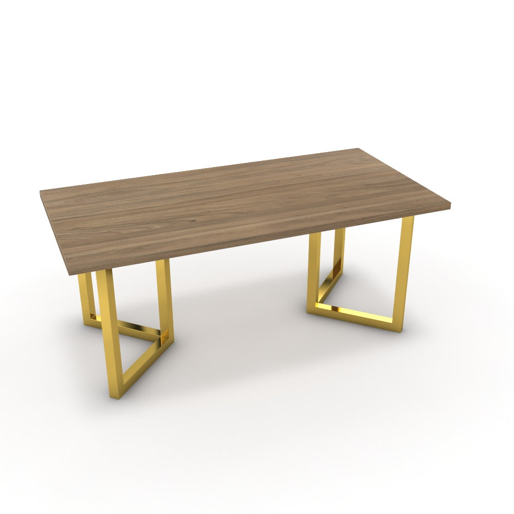 Étkezőasztal - Indra arany lábbal - Világos rauna szil, méret: 180x90