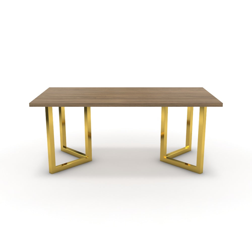 Étkezőasztal - Indra arany lábbal - Világos rauna szil, méret: 180x90
