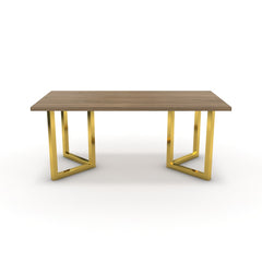 Étkezőasztal - Indra arany lábbal - Világos rauna szil, méret: 180x90