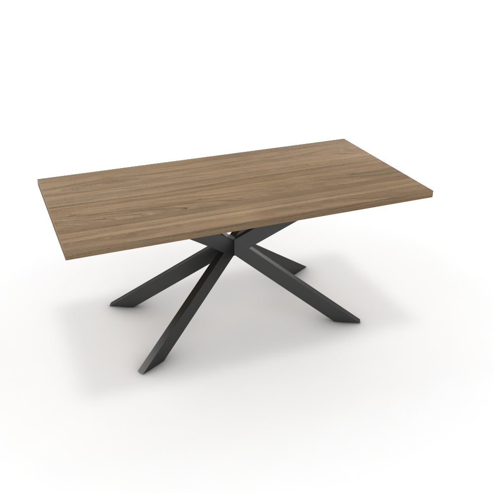 Étkezőasztal - Jama fekete lábbal - Világos rauna szil, méret: 180x90