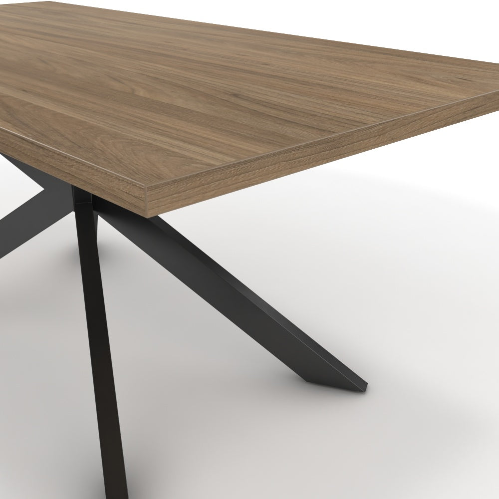 Étkezőasztal - Jama fekete lábbal - Világos rauna szil, méret: 180x90