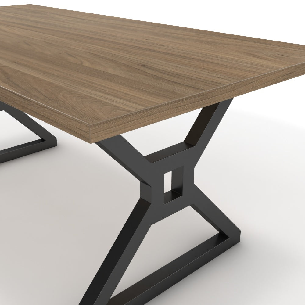 Étkezőasztal - Mandira fekete lábbal - Világos rauna szil, méret: 180x90