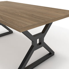 Étkezőasztal - Mandira fekete lábbal - Világos rauna szil, méret: 180x90