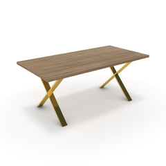 Étkezőasztal - Préma arany lábbal - Világos rauna szil, méret: 180x90