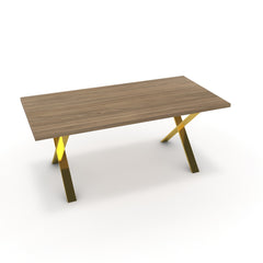 Étkezőasztal - Préma arany lábbal - Világos rauna szil, méret: 180x90