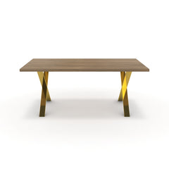 Étkezőasztal - Préma arany lábbal - Világos rauna szil, méret: 180x90