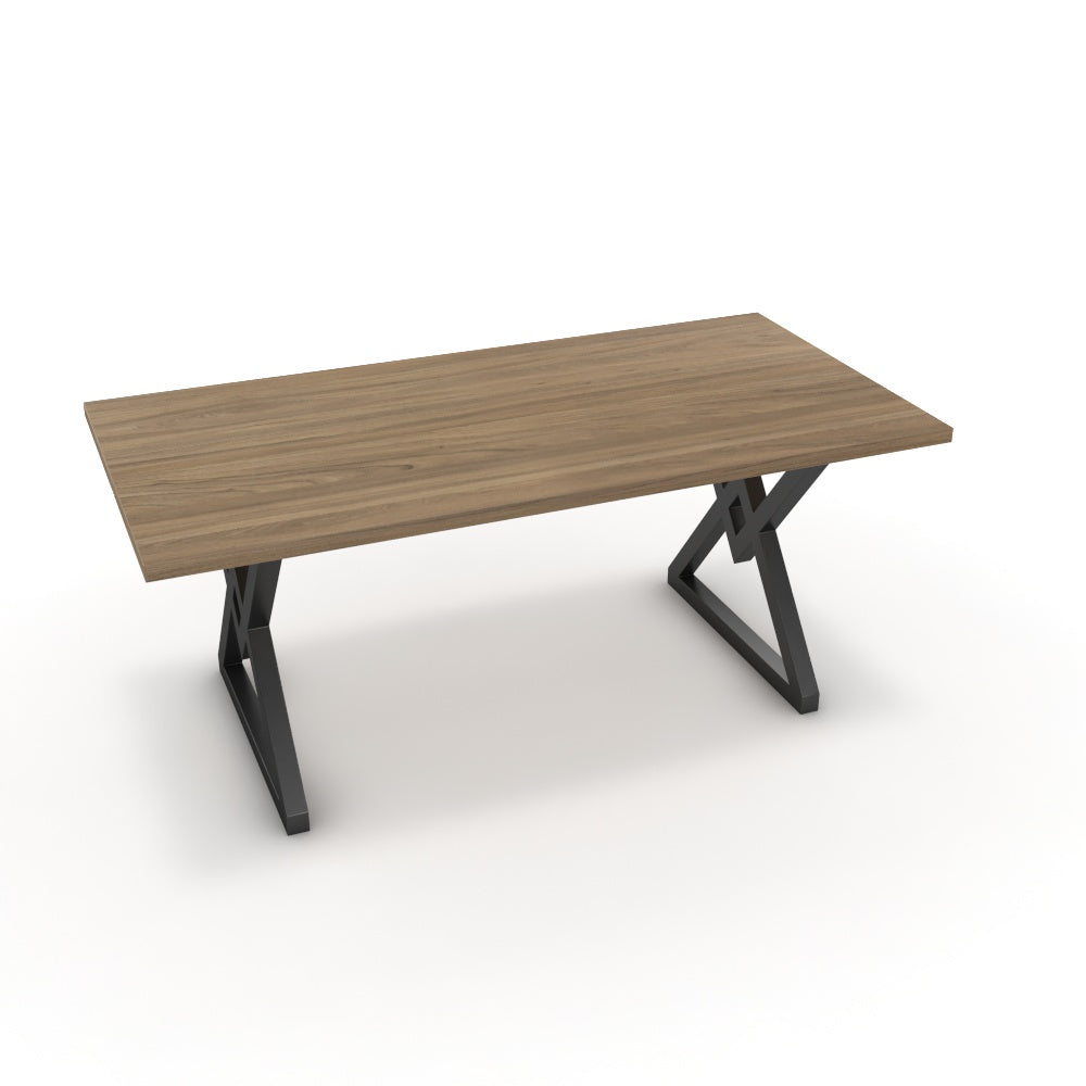 Étkezőasztal - Uttama fekete lábbal - Világos rauna szil, méret: 180x90