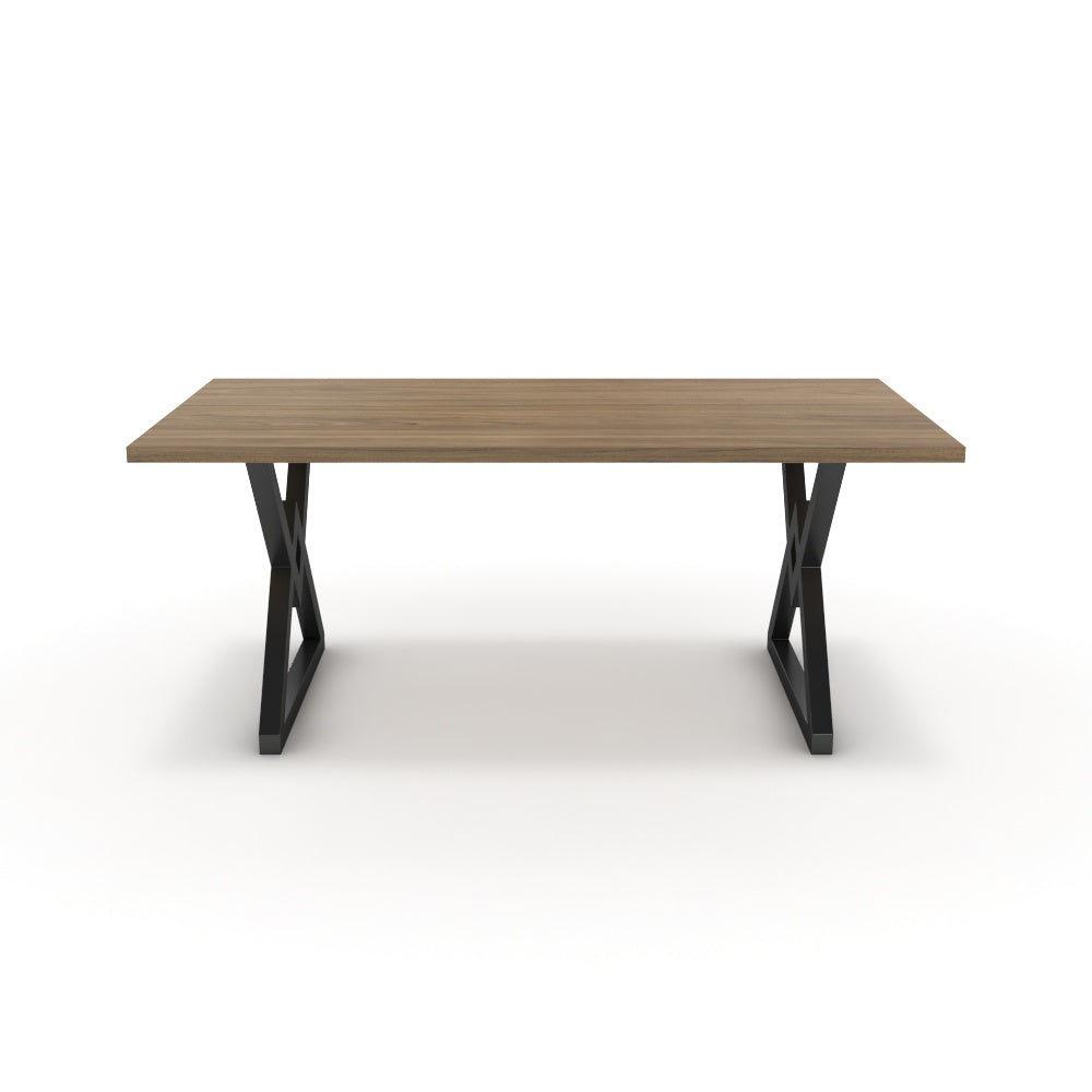 Étkezőasztal - Uttama fekete lábbal - Világos rauna szil, méret: 180x90