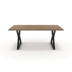 Étkezőasztal - Uttama fekete lábbal - Világos rauna szil, méret: 180x90