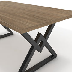 Étkezőasztal - Uttama fekete lábbal - Világos rauna szil, méret: 180x90