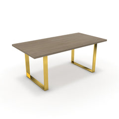 Étkezőasztal - Antara arany lábbal - Szürke Vicenza tölgy, méret: 180x90