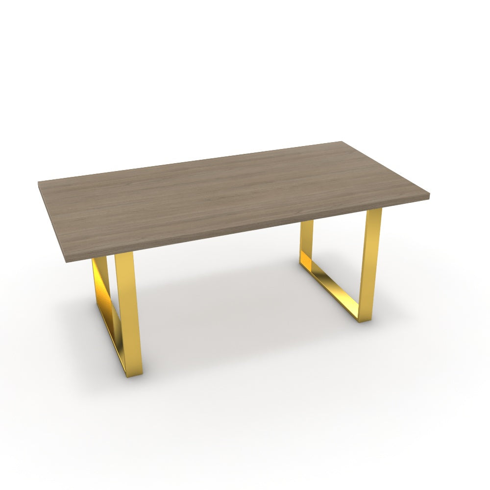 Étkezőasztal - Antara arany lábbal - Szürke Vicenza tölgy, méret: 180x90