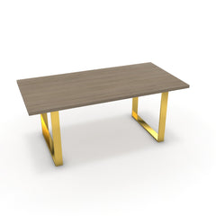 Étkezőasztal - Antara arany lábbal - Szürke Vicenza tölgy, méret: 180x90