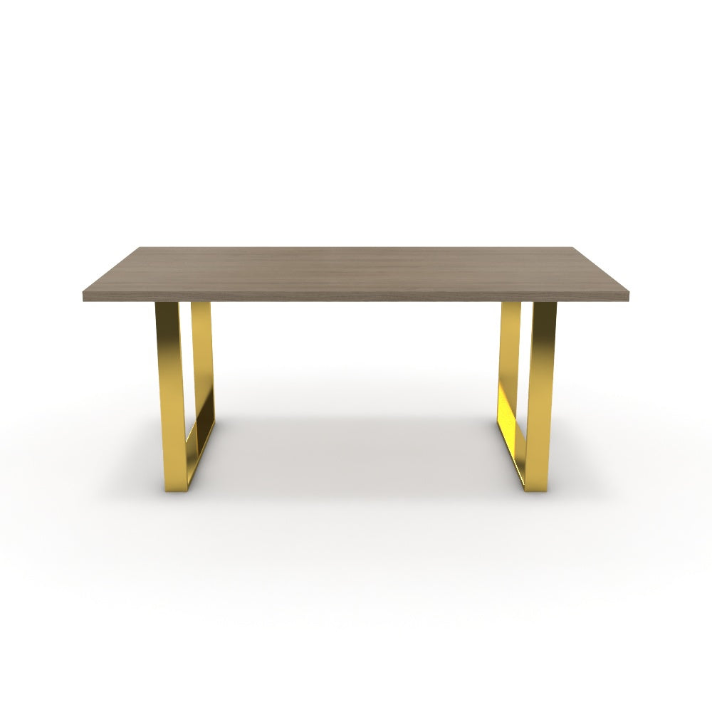 Étkezőasztal - Antara arany lábbal - Szürke Vicenza tölgy, méret: 180x90